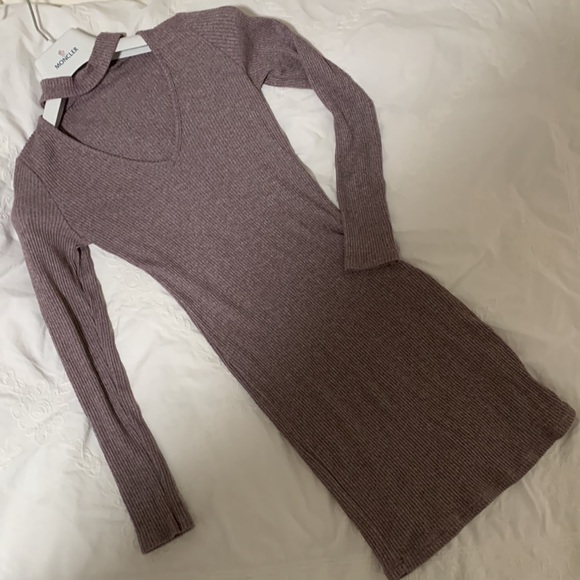 Don’t ask why long sleeve v neck choker mini bodycon dress. Haze purple-ish. - Picture 4 of 4